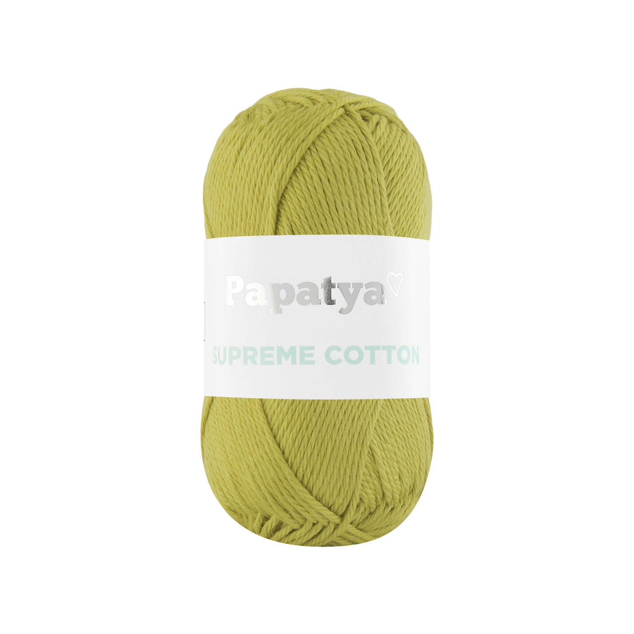 Lana Papatya Cotton Supreme Verde Oliva # 6730 x 50 gramos