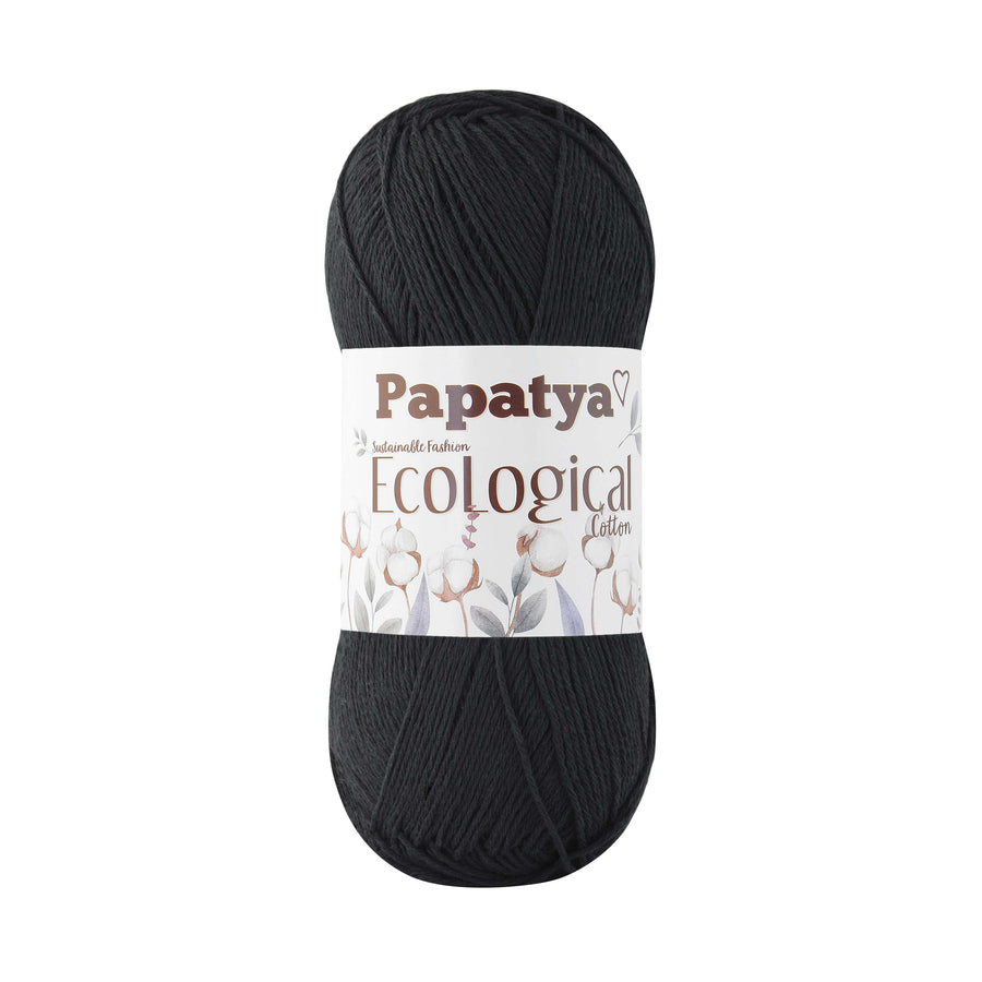 Lana Papatya Ecological Cotton # 101 Negro