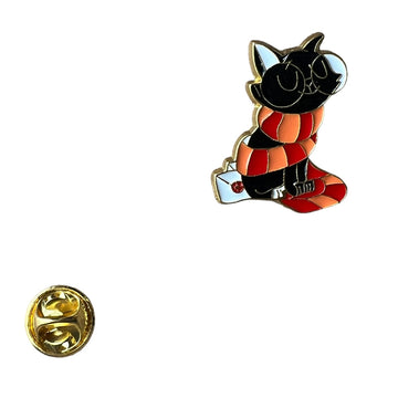 Pin decorativo Gato con Bufanda y Gafas