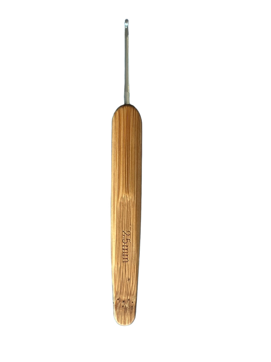 Aguja Mango de Madera Bambú Plano 2.5 mm