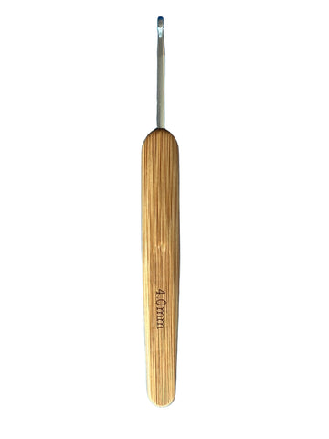 Aguja Mango de Madera Bambú Plano 4 mm