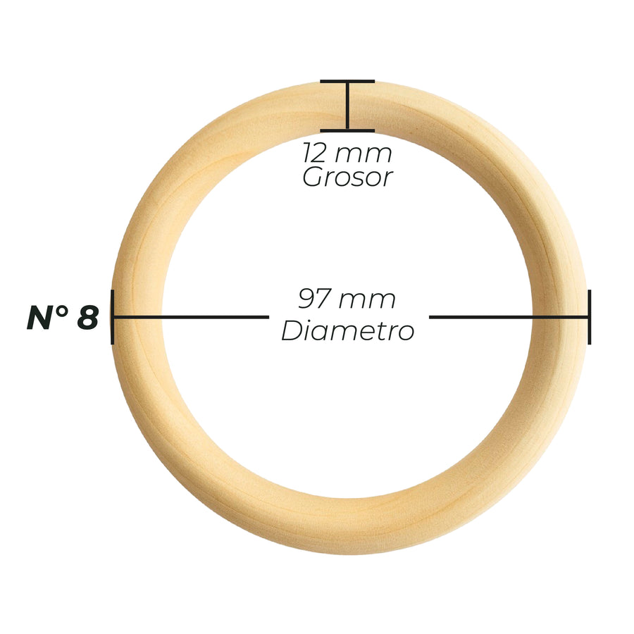 Aro de Madera Natural 8 cm