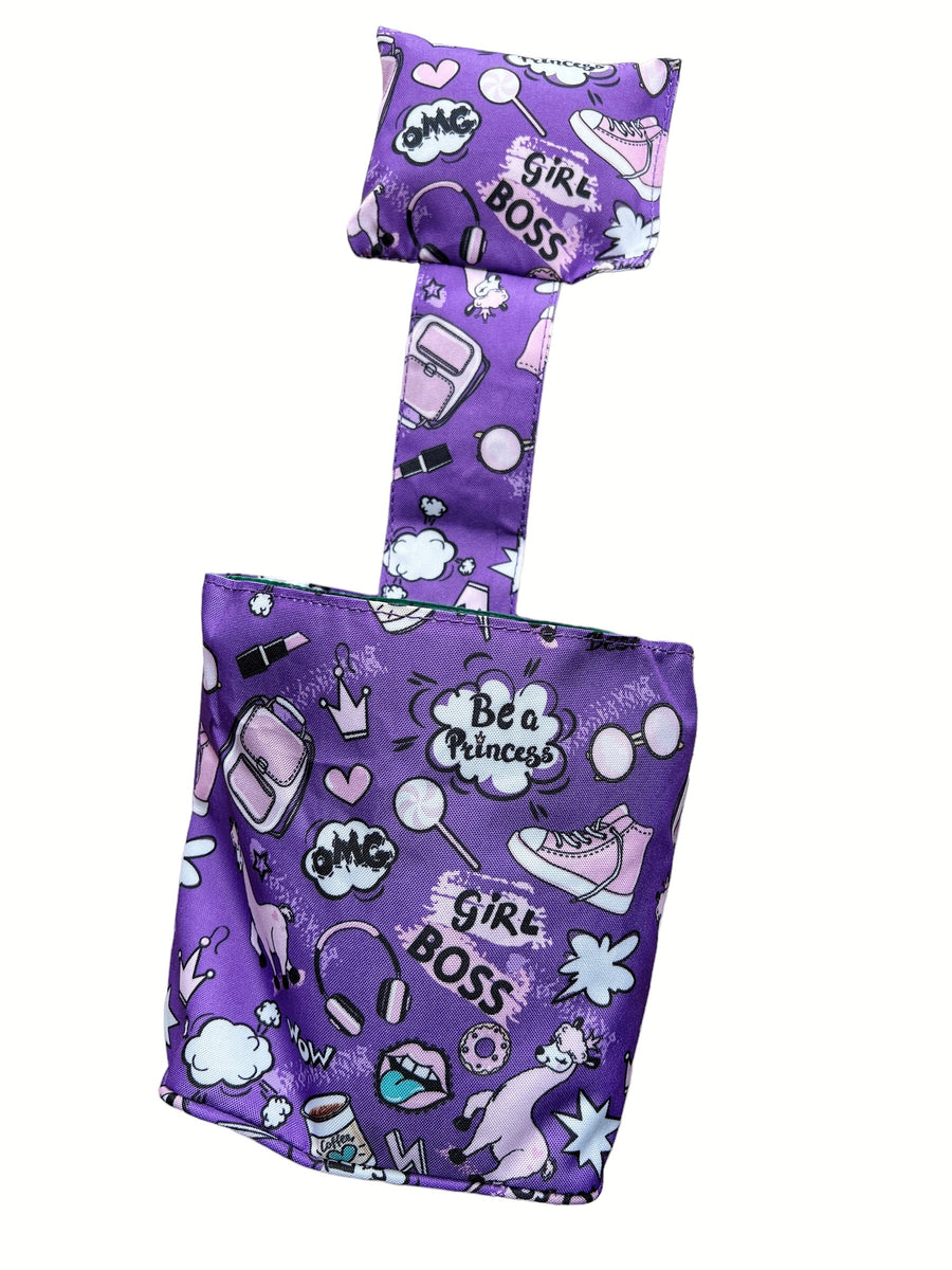 Bolsa Canguro Auxiliar Estampado Morado Llama Girl Boss