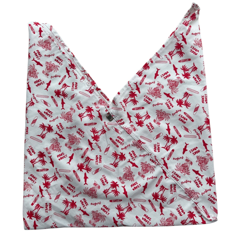 Bolsa Origami en Lona Estampada - Playa Roja