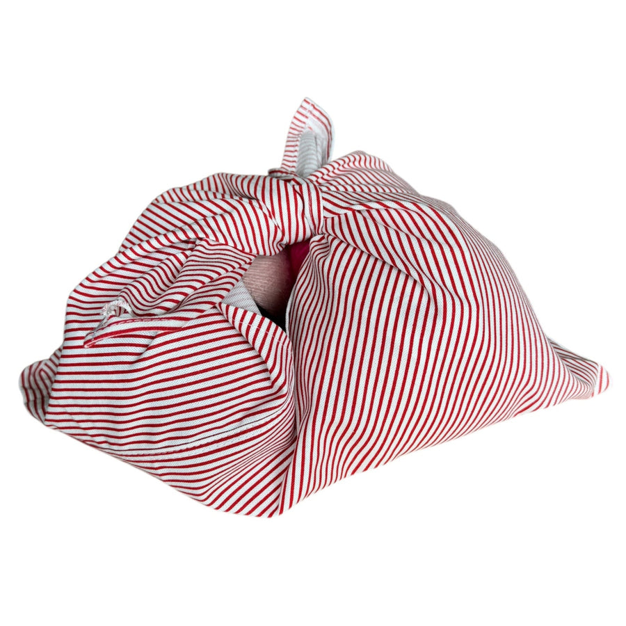 Bolsa Origami en Lona Estampada - Rayas Rojas