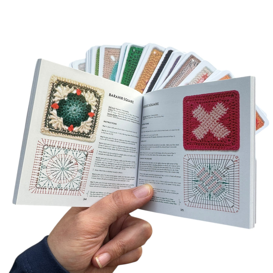 Juego de Tarjetas de Granny Squares – Claire Montgomerie (50 Diseños + Libro)