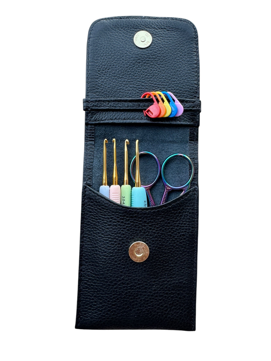Kit Estuche Cuero para Crochet Alianza Paola Palacio