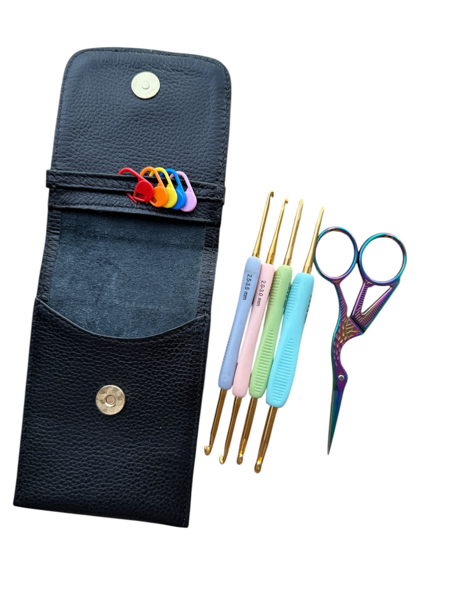 Kit Estuche Cuero para Crochet Alianza Paola Palacio