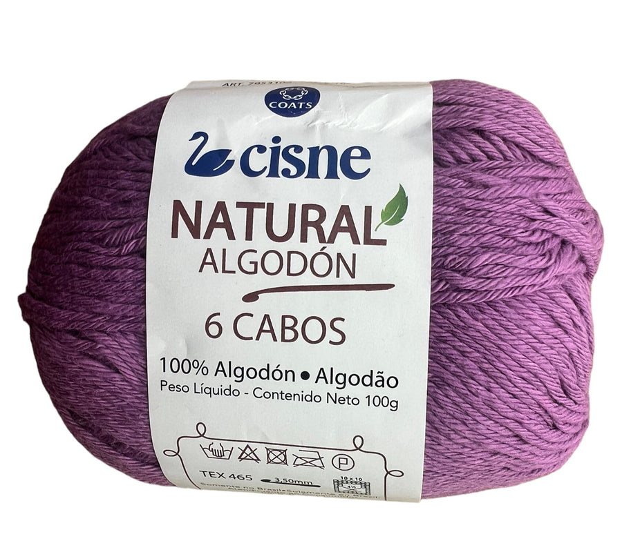 Hilo Cisne Natural Algodón 6 Cabos Morado 098