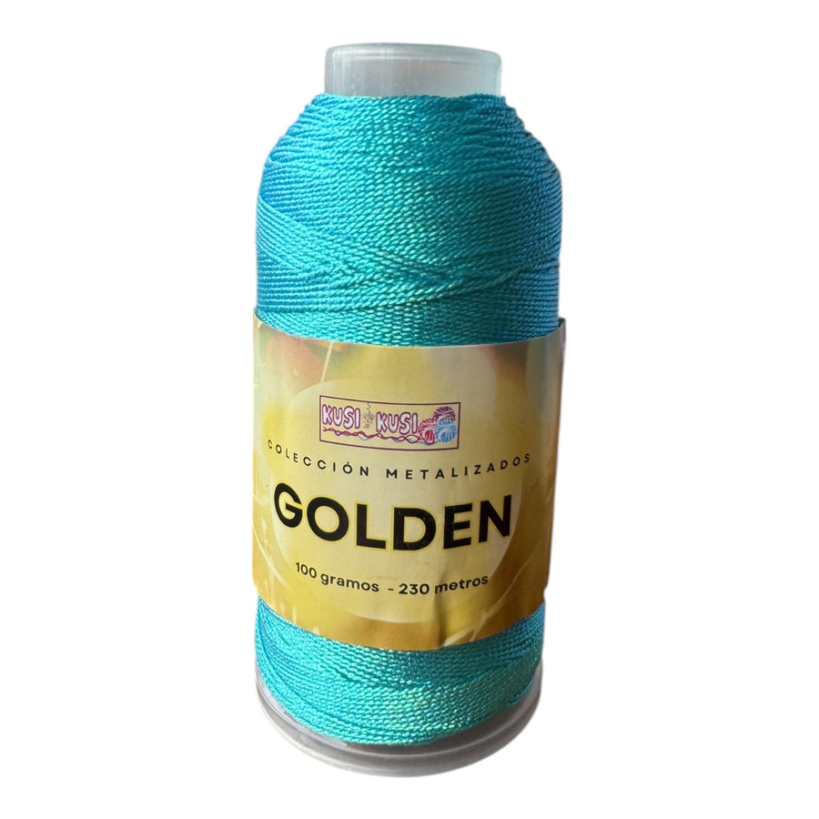 Hilo Kusi Kusi Golden para Tejer y Bordar Aguamarina Irisado - STL42067 - 12 hebras