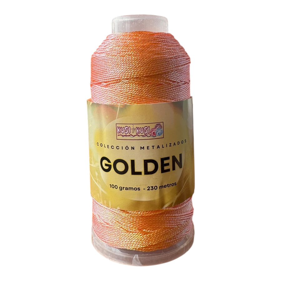 Hilo Kusi Kusi Golden para Tejer y Bordar Naranja Irisado - MS1003 - 12 hebras