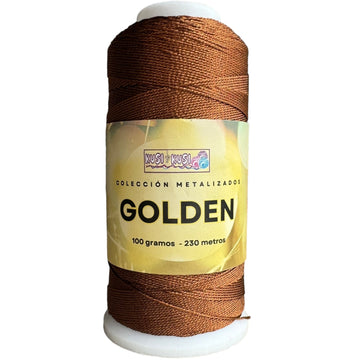 Hilo Kusi Kusi Golden para Tejer Cobre Oscuro (Cafe) - B74 - 12 hebras