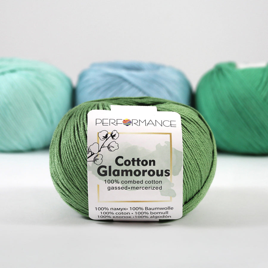 Lana Performance Cotton Glamorous #161 Verde x 50 gramos