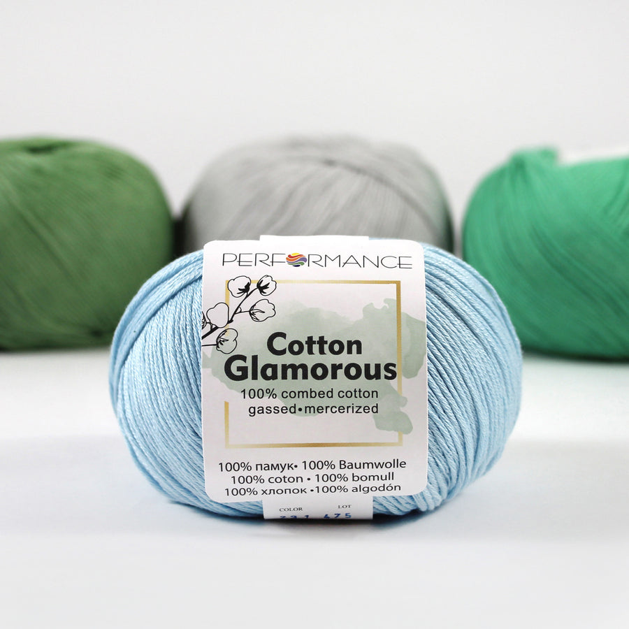 Lana Performance Cotton Glamorous #81 Azul Claro x 50 gramos