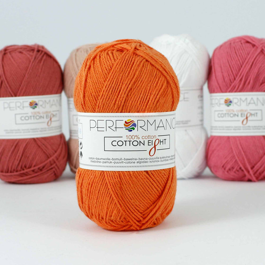 Lana Performance Cotton Eight #1090 Naranja x 50 gramos