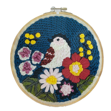 Kit Bordado Aguja Magica Pajaro con Flores - 95093C