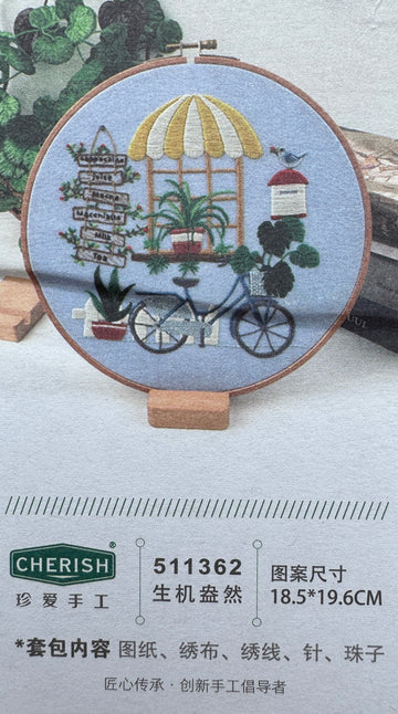 Kit Bordado Tradicional Bicicleta Ventana