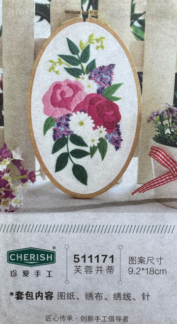 Kit Bordado Tradicional Bouquet Flores Grandes