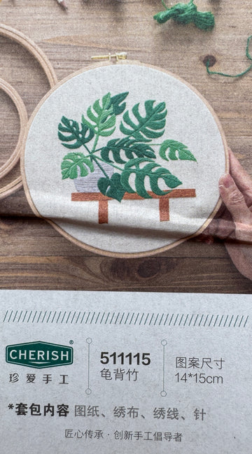 Kit Bordado Tradicional Mata Monstera