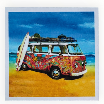 Kit de Pintura con Diamantes 5D - Diamond Paint - Van Surfista - 30 x 40 cm