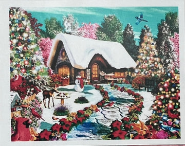 Kit de Pintura con Diamantes 5D - Diamond Paint - Casa Navideña - 40 x 30 cms