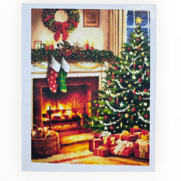 Kit de Pintura con Diamantes 5D - Diamond Paint - Navidad Chimenea - 30 x 40 cms