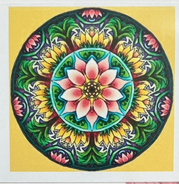 Kit de Pintura con Diamantes 5D - Diamond Paint - Mandala Flor de Loto - 30 x 30 cms