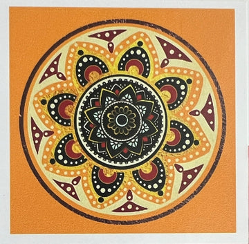 Kit de Pintura con Diamantes 5D - Diamond Paint - Mandala Naranja - 30 x 30 cms