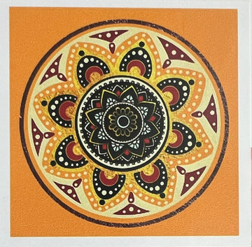 Kit de Pintura con Diamantes 5D - Diamond Paint - Mandala Naranja - 30 x 30 cms