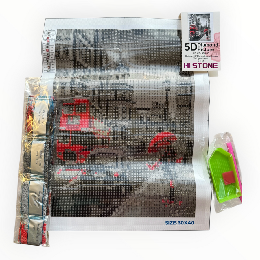 Kit de Pintura con Diamantes 5D - Diamond Paint - Londres - 30 x 40 cm