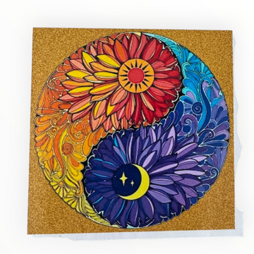 Kit de Pintura con Diamantes 5D - Diamond Paint - Mandala Ying Yang - 30 x 30 cm