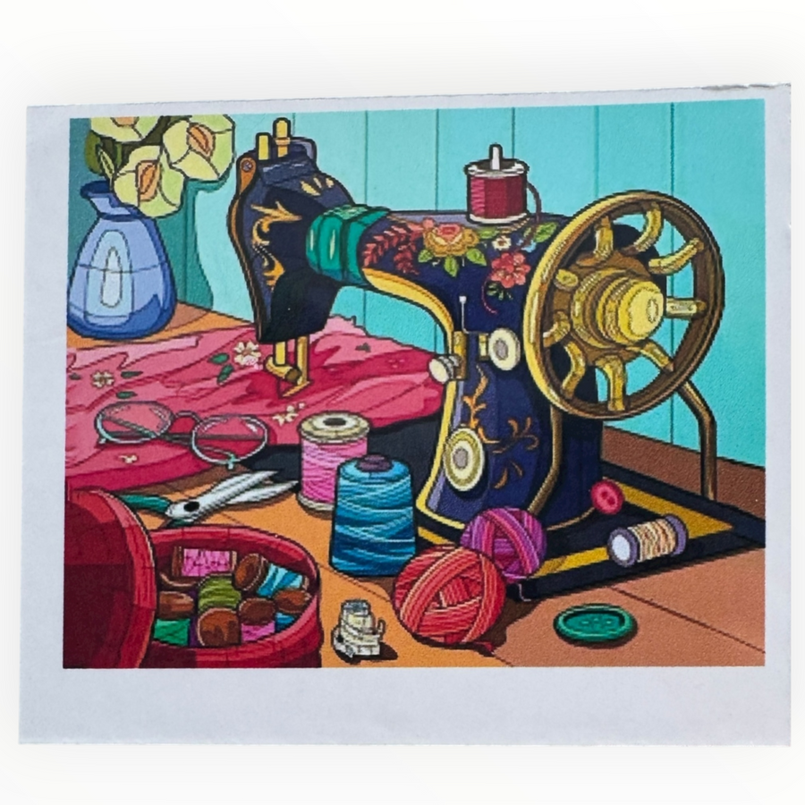 Kit de Pintura con Diamantes 5D - Diamond Paint - Maquina de Coser - 30 x 40 cm