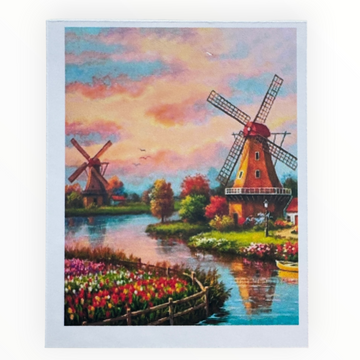 Kit de Pintura con Diamantes 5D - Diamond Paint - Molinos - 30 x 40 cm