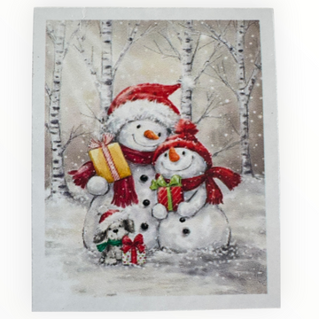 Kit de Pintura con Diamantes 5D - Diamond Paint - Navidad - Muñecos de Nieve - 30 x 40 cm