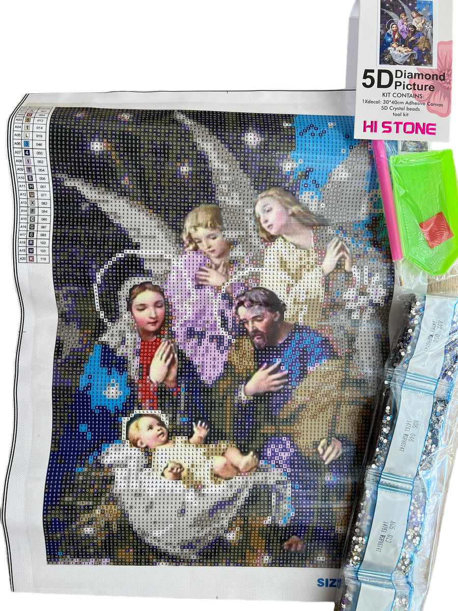 Kit de Pintura con Diamantes 5D - Diamond Paint - Nacimiento - 40 x 30 cms