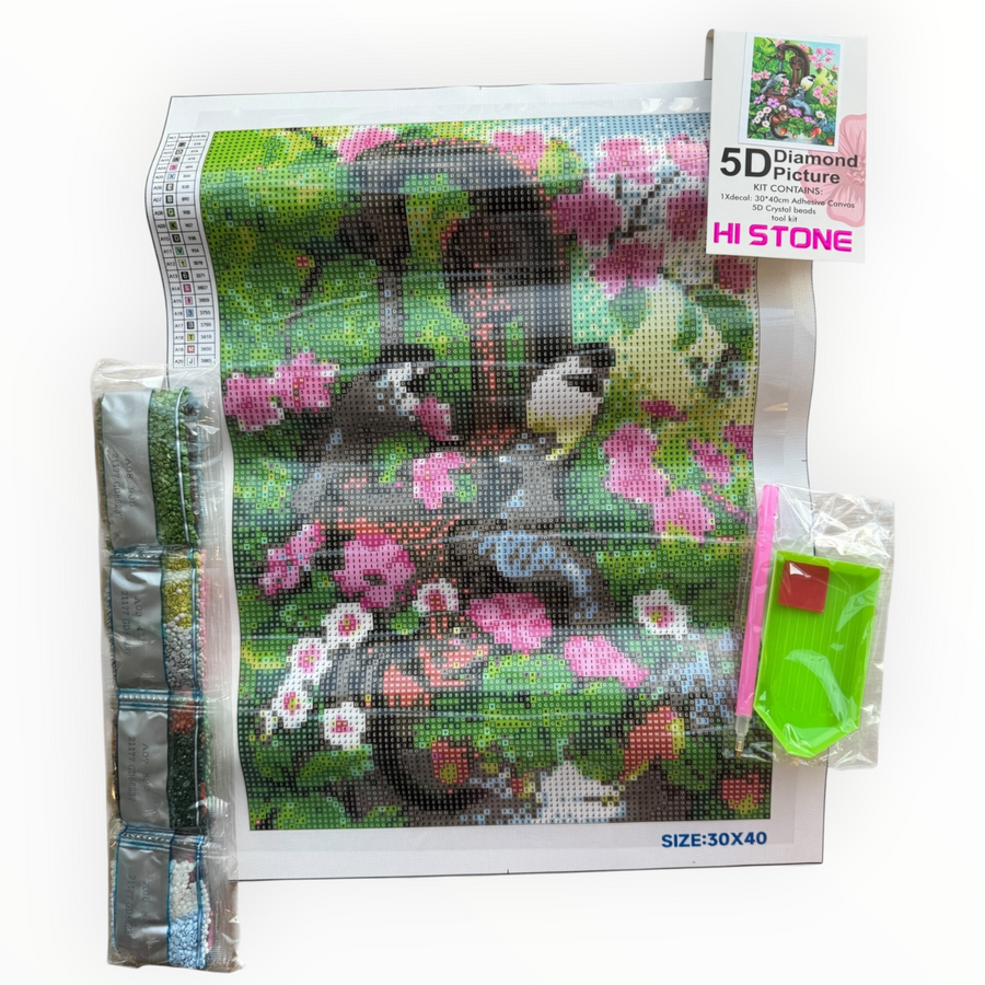 Kit de Pintura con Diamantes 5D - Diamond Paint - Pajaros - 30 x 40 cm