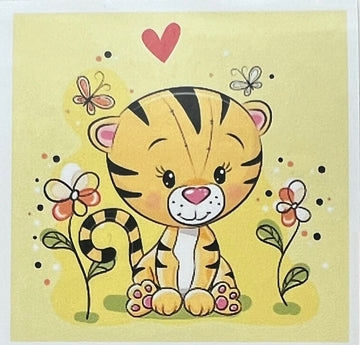 Kit de Pintura con Diamantes 5D - Diamond Paint - Tigre Bebe - 30 x 30 cms