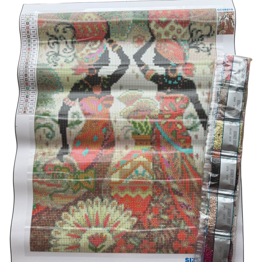Kit de Pintura con Diamantes 5D - Diamond Paint - Africanas - 50 x 40 cms