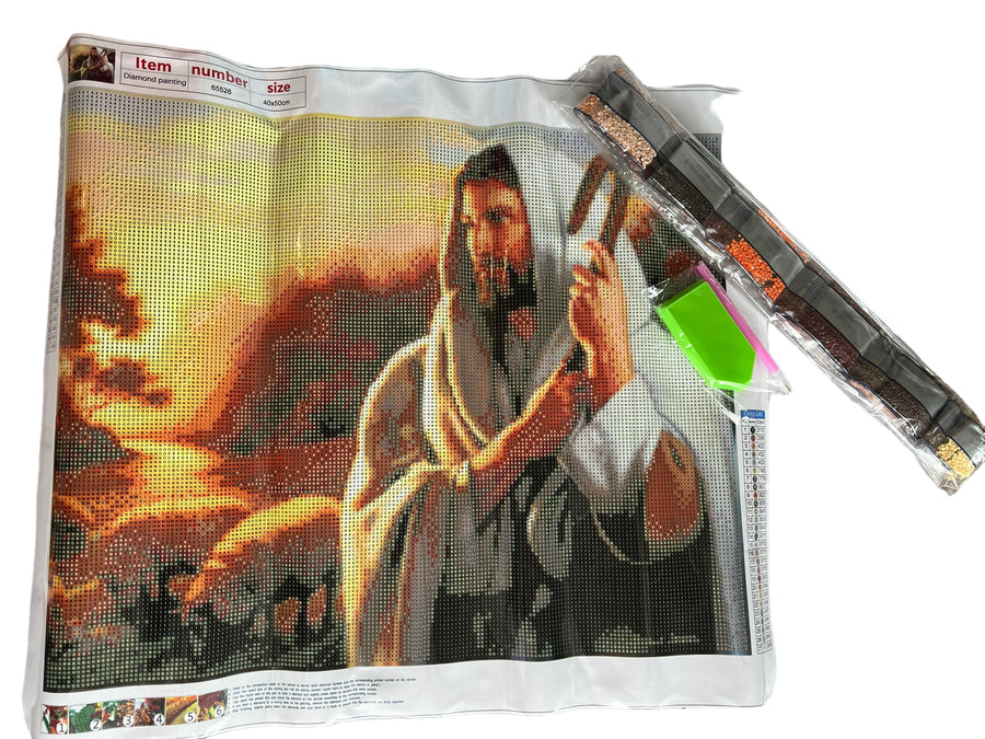 Kit de Pintura con Diamantes 5D - Diamond Paint - Jesus Pastor - 50 x 40 cms