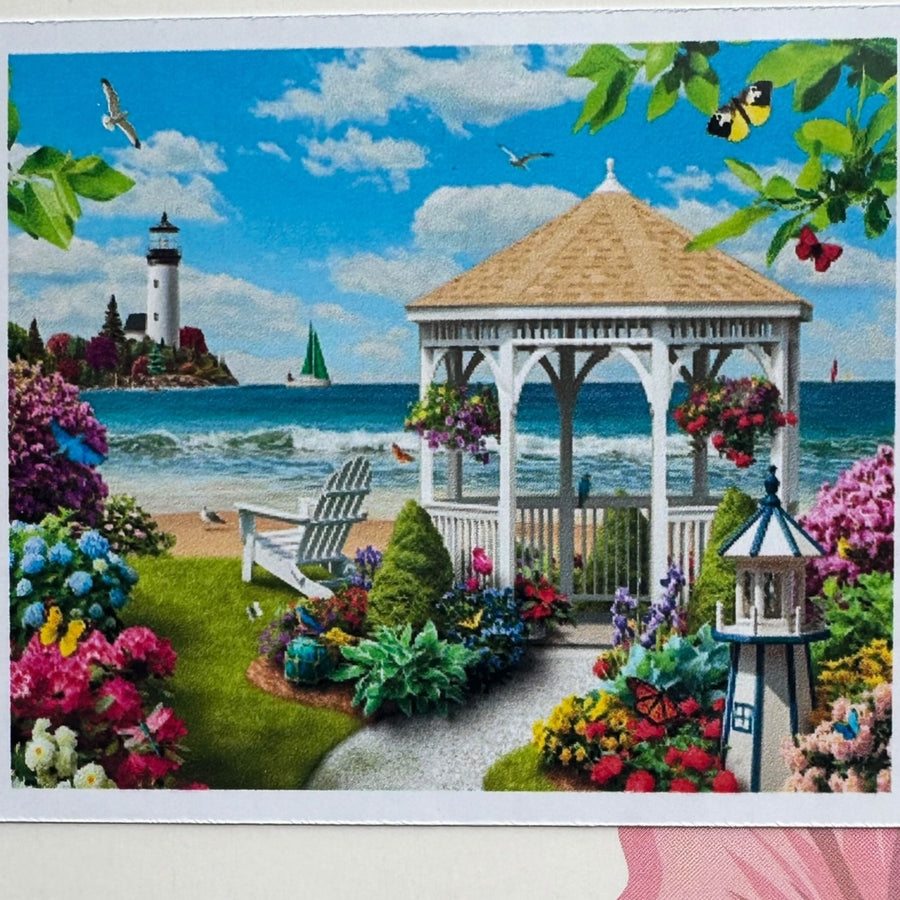 Kit de Pintura con Diamantes 5D - Diamond Paint - Kiosko Mar - 50 x 40 cms