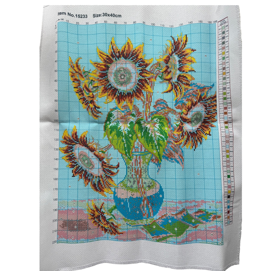 Kit de Punto de Cruz - Girasoles - 40 x 30 cm