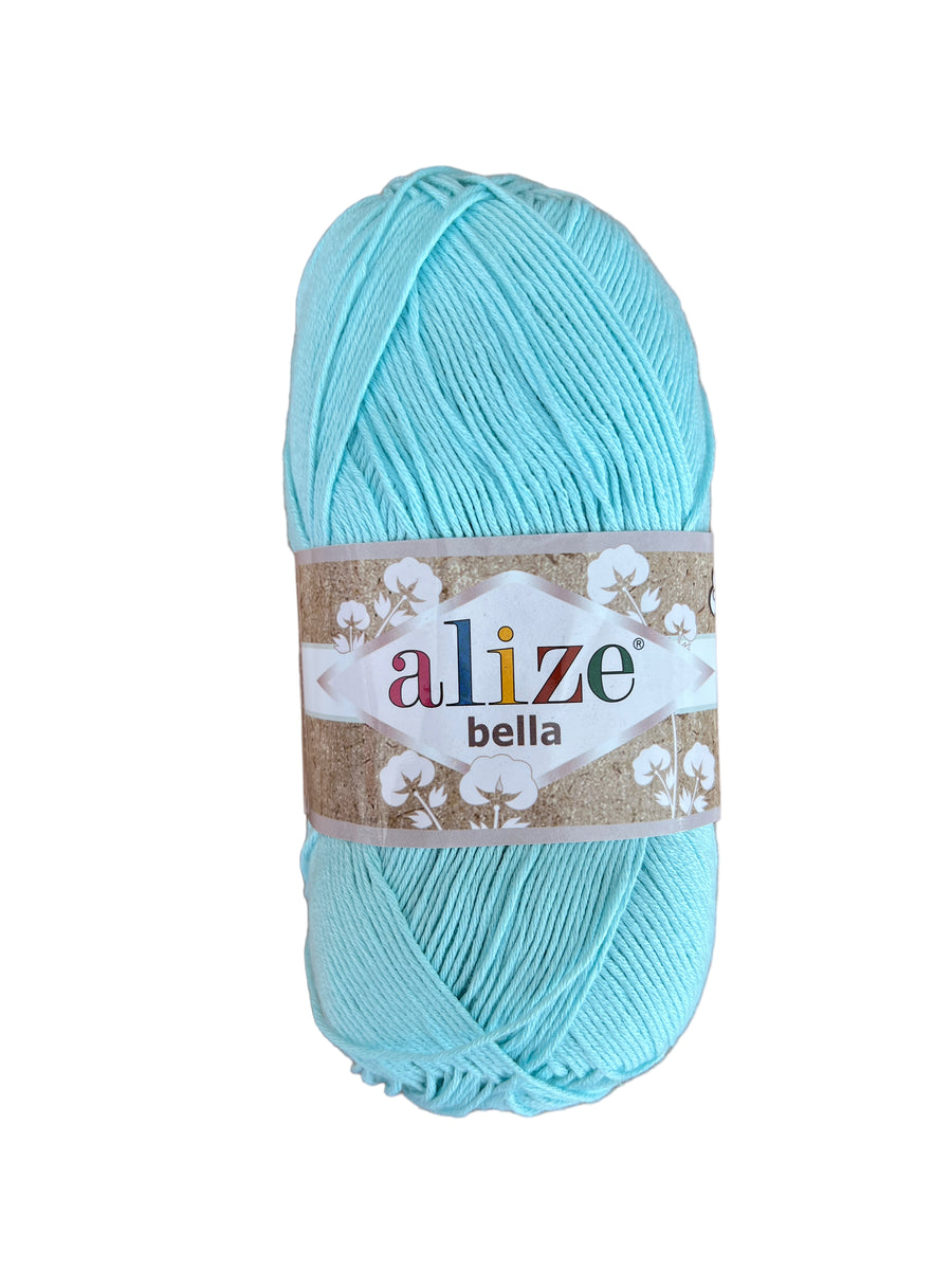 Hilo Alize Bella Unicolor Azul Pastel #514 x 100 gramos