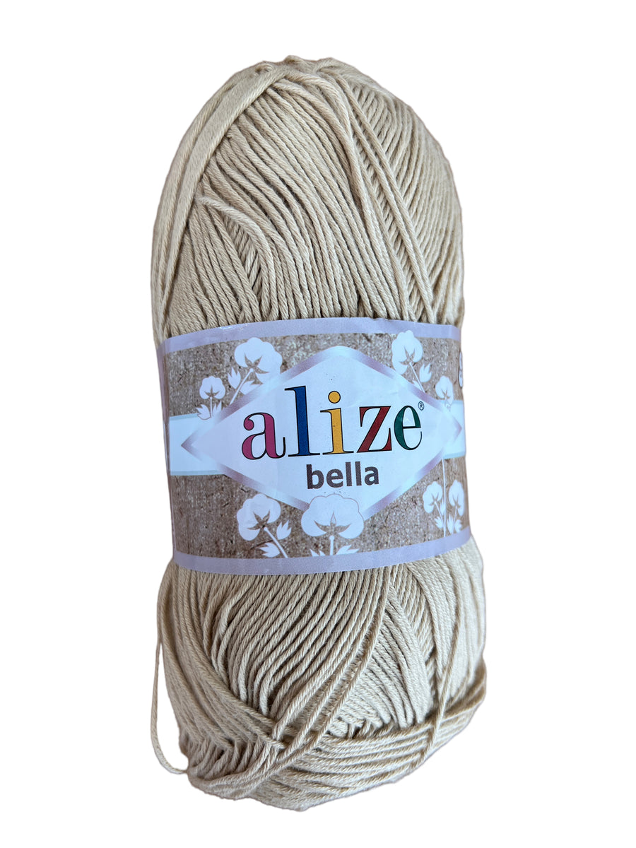 Hilo Alize Bella Unicolor Beige #076 x 100 gramos