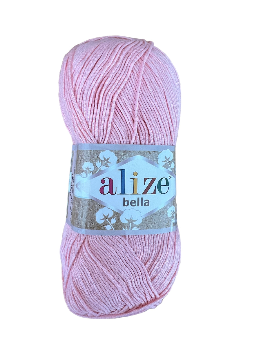 Hilo Alize Bella Unicolor Rosado Pastel #032 x 100 gramos