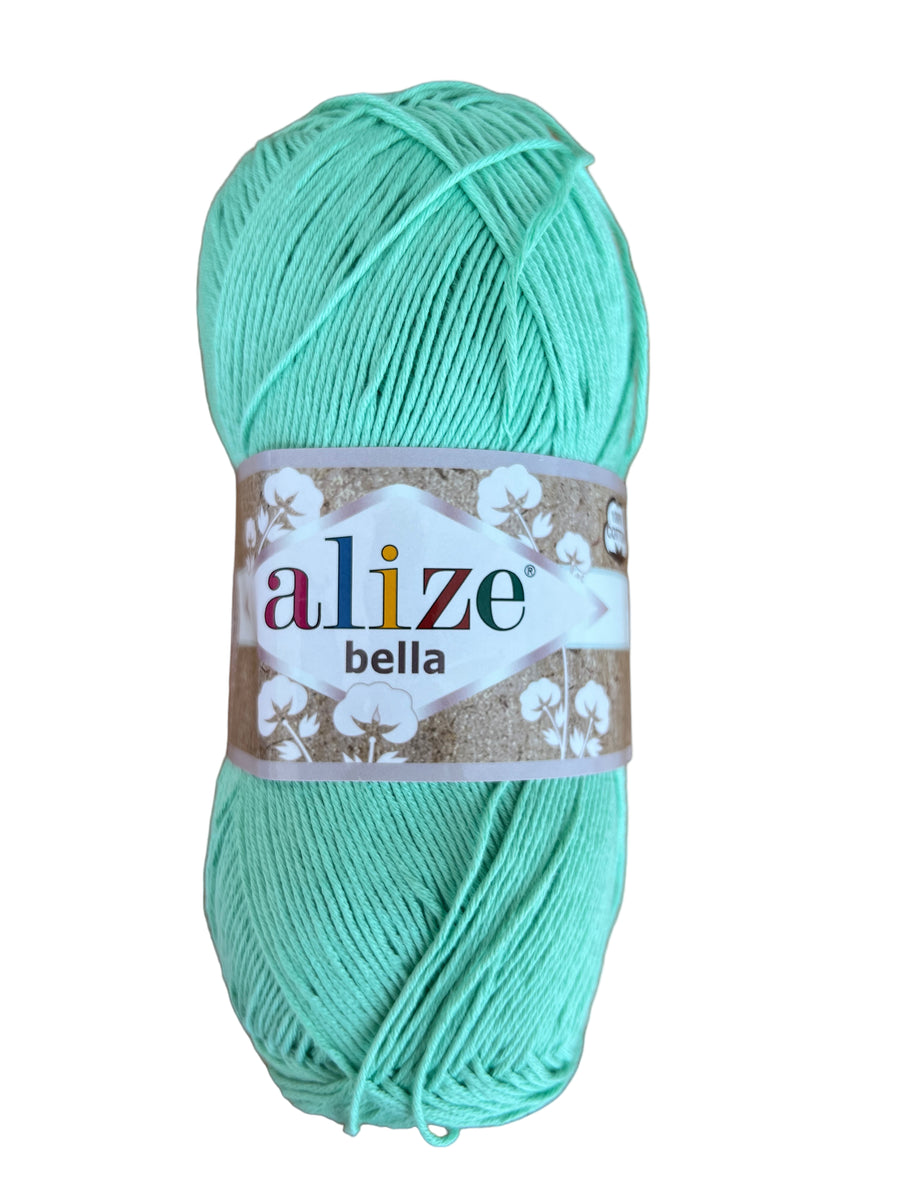 Hilo Alize Bella Unicolor Verde Menta #021 x 100 gramos