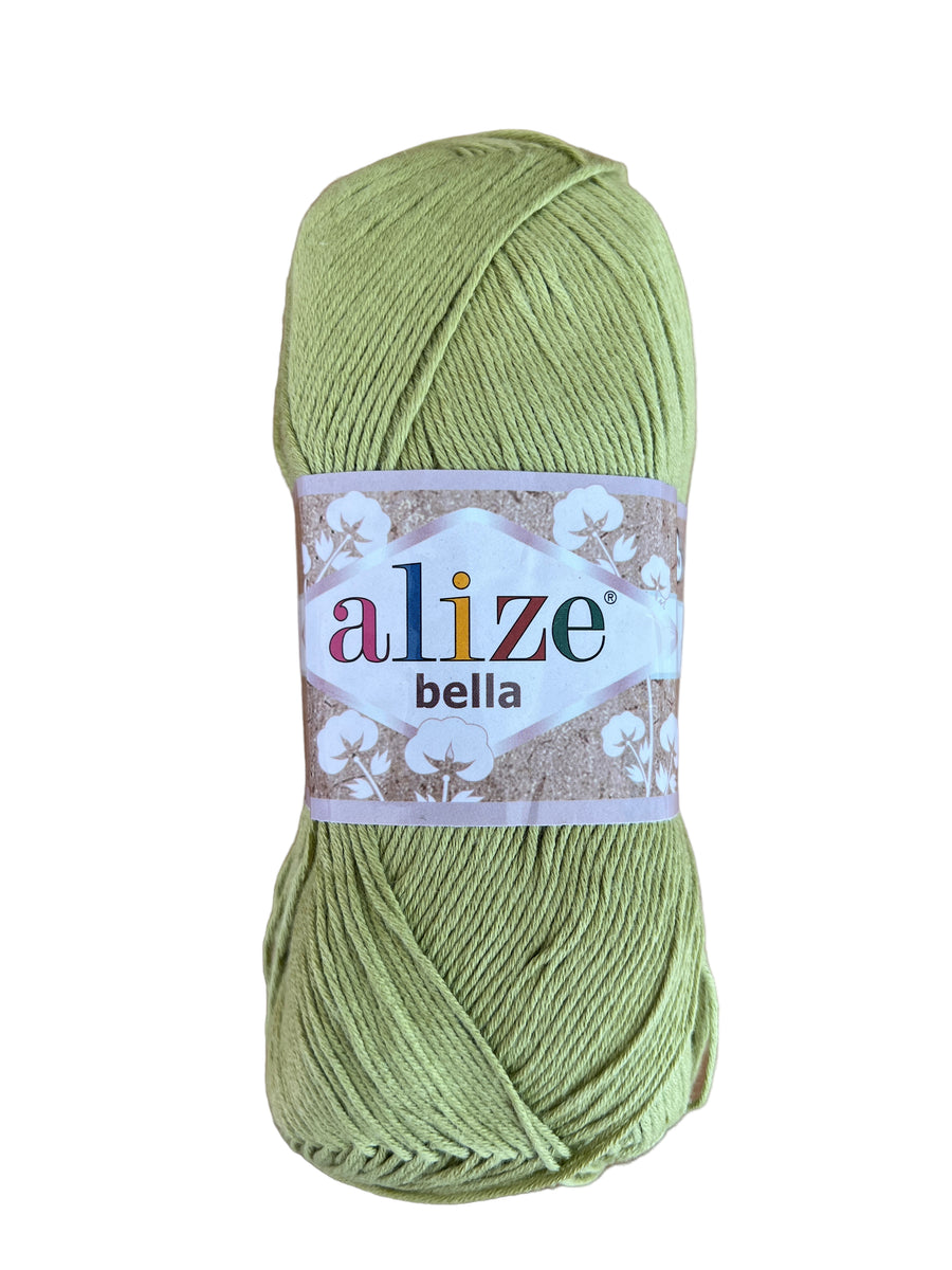 Hilo Alize Bella Unicolor Verde Oliva #165 x 100 gramos