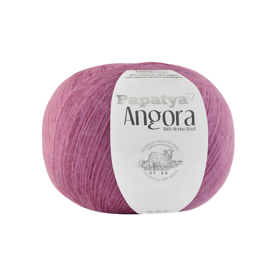 Lana Papatya Angora Mora en Leche # 3570