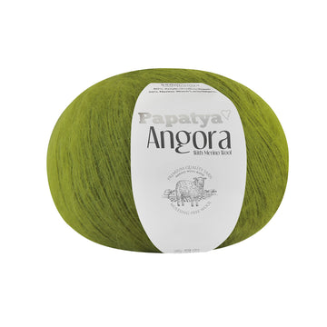 Lana Papatya Angora Verde Oliva # 6950