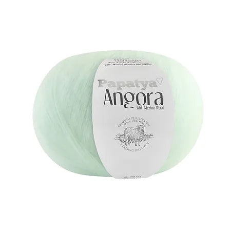 Lana Papatya Angora Azul Aguamarina # 5605