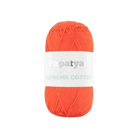 Lana Papatya Cotton Supreme Naranja Rojizo Coral # 8430 x 50 gramos